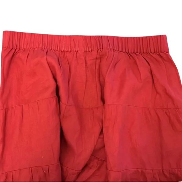 BODEN NWT Pull-on Linen Tiered Skirt in Red/Orange Size 4 — Summer Staple!!! - Picture 4 of 6